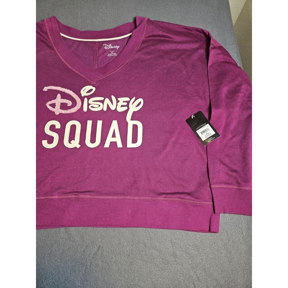 Disney Squad Top Womens 3X 22W-24W Berry Long Sleeve V Neck Pajama Shirt - Picture 3 of 7
